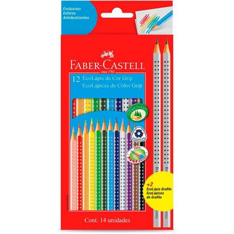 Lápis Preto - Nº 2B - Ecolápis Color Grip - 12 Unidades - Faber-Castell - Faber castell Menor preço em Lápis Preto - Nº 2B - Ecolápis Color Grip - 12 Unidades - Faber-Castell - Faber castell