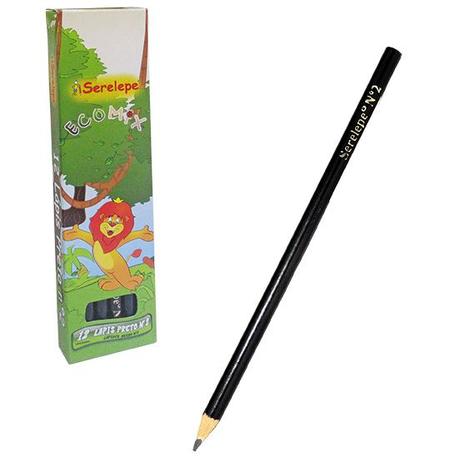 LÁPIS PRETO REDONDO SERELEPE Nº2 COM 12 PEÇAS - Ecole Menor preço em LÁPIS PRETO REDONDO SERELEPE Nº2 COM 12 PEÇAS - Ecole