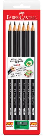 Lapis Preto Sextavado 1205 MAX N.2B C/ Apontador FABER-CASTELL Menor preço em Lapis Preto Sextavado 1205 MAX N.2B C/ Apontador FABER-CASTELL