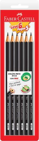 Lapis Preto Sextavado 1205 MAX N.2B CT.C/06 FABER-CASTELL Menor preço em Lapis Preto Sextavado 1205 MAX N.2B CT.C/06 FABER-CASTELL