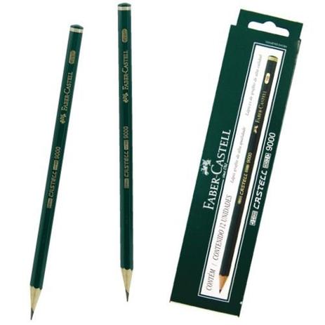 Lapis Preto Tecnico 9000 2B PRETO/MUITO Macio FABER-CASTELL Menor preço em Lapis Preto Tecnico 9000 2B PRETO/MUITO Macio FABER-CASTELL