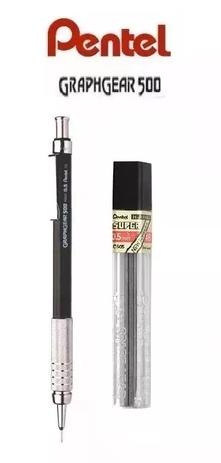 Lapiseira Pentel Graphgear 500 0,5mm Original + 1 Tubo de Grafite 4B Pentel Menor preço em Lapiseira Pentel Graphgear 500 0,5mm Original + 1 Tubo de Grafite 4B Pentel