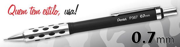 Lapiseira Pentel P367 0.7 Preta Menor preço em Lapiseira Pentel P367 0.7 Preta