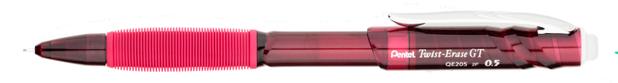 Lapiseira Pentel Twist Erase Gt 0.5 mm Vermelho QE205B Menor preço em Lapiseira Pentel Twist Erase Gt 0.5 mm Vermelho QE205B