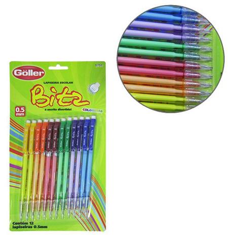 Lapiseiras escolar bitz colors 0.5mm com borracha 12 peças - Goller Menor preço em Lapiseiras escolar bitz colors 0.5mm com borracha 12 peças - Goller