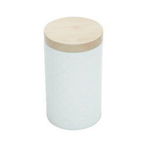 Lata metal round wood lid branca 10,8 x 10,8 x 18,6 cm - Urban Menor preço em Lata metal round wood lid branca 10,8 x 10,8 x 18,6 cm - Urban