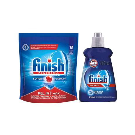 Lava Louça Detergente PowerBall 13un + Secante Finish 250ml - GENÉRICO é boa?