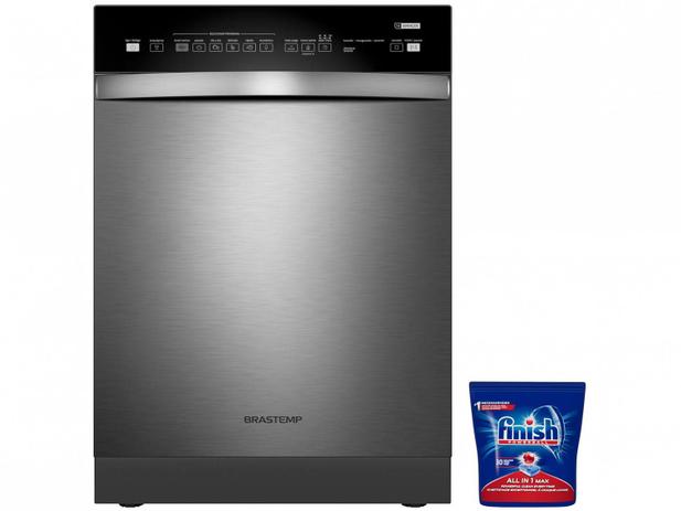 Lava-Louças Brastemp BLF14 AR Inox - 14 Serviços + Detergente Finish Tabs 30 Unidades Menor preço em Lava-Louças Brastemp BLF14 AR Inox - 14 Serviços + Detergente Finish Tabs 30 Unidades