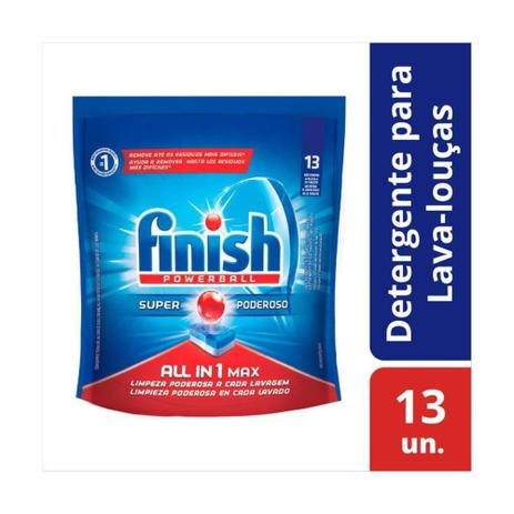 Lava-Loucas Detergente Finish Powerball All In One Max 13un Menor preço em Lava-Loucas Detergente Finish Powerball All In One Max 13un
