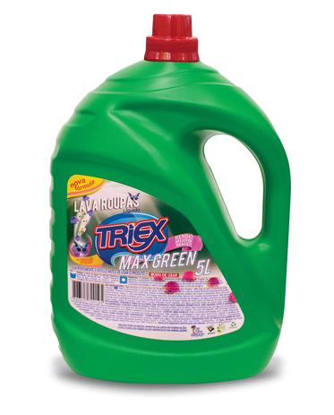 Lava Roupas Líquido Aroma Max Green Com 5 Litros Triex Menor preço em Lava Roupas Líquido Aroma Max Green Com 5 Litros Triex