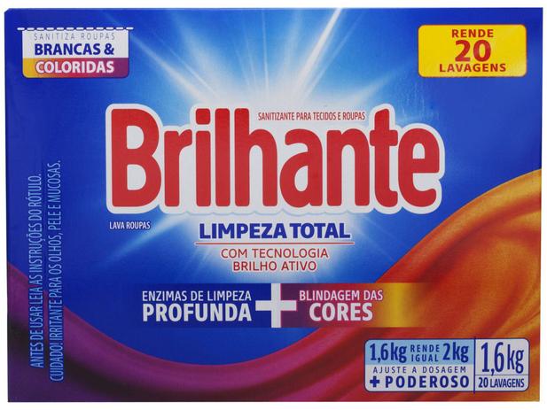 Lava Roupas Sanitizante em Pó Brilhante - Limpeza Total Combate Germes e Bactérias 1,6kg é boa?