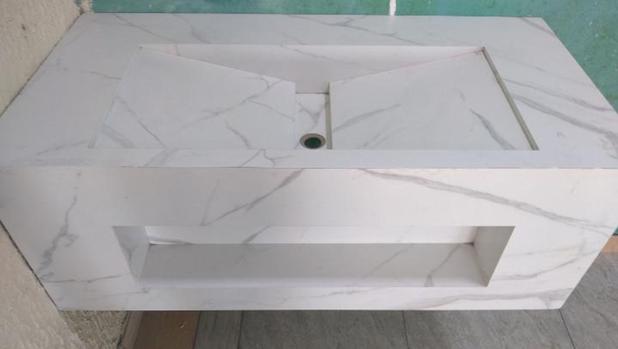 Lavatório em Porcelanato com Nicho - Djk Marmoraria é ruim? Lavatório em Porcelanato com Nicho - Djk Marmoraria é boa?