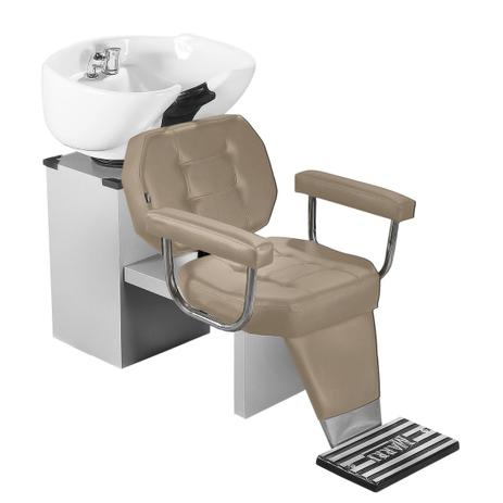 Lavatório Linea Cuba de Porcelana com Descanso de Pernas - Braço Estofado - Estrutura Cinza - Tera móveis Menor preço em Lavatório Linea Cuba de Porcelana com Descanso de Pernas - Braço Estofado - Estrutura Cinza - Tera móveis