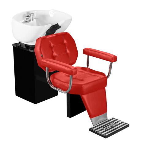 Lavatório Linea Cuba de Porcelana com Descanso de Pernas - Braço Estofado - Estrutura Preta - Tera móveis Menor preço em Lavatório Linea Cuba de Porcelana com Descanso de Pernas - Braço Estofado - Estrutura Preta - Tera móveis