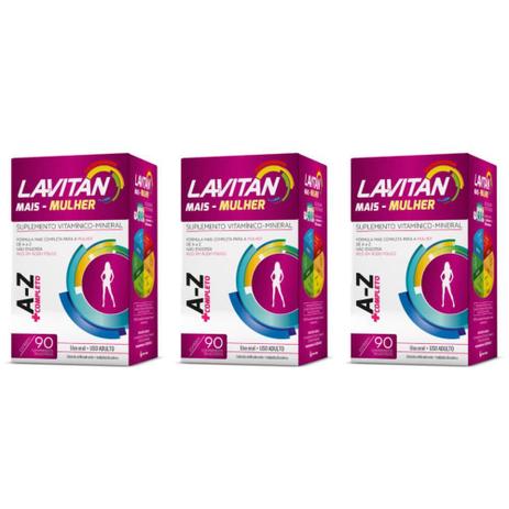 Lavitan Az Mais Mulher Suplemento Vitamínico C/90 (Kit C/03) Menor preço em Lavitan Az Mais Mulher Suplemento Vitamínico C/90 (Kit C/03)