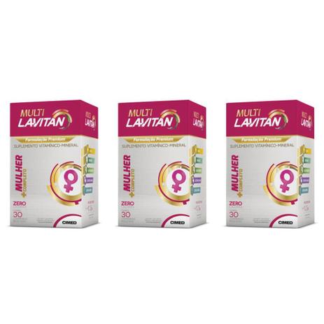 Lavitan Multi Mulher Suplemento Vitamínico C/30 (Kit C/03) Menor preço em Lavitan Multi Mulher Suplemento Vitamínico C/30 (Kit C/03)