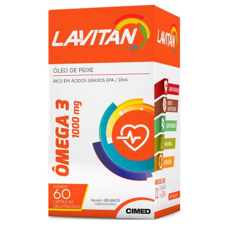 Lavitan Ômega 3 100mg 60 Cápsulas Menor preço em Lavitan Ômega 3 100mg 60 Cápsulas