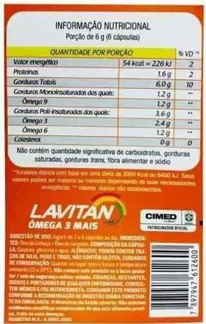 Lavitan Omega 3, 6, 9 com 90 Cápsulas Cimed Menor preço em Lavitan Omega 3, 6, 9 com 90 Cápsulas Cimed
