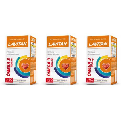 Lavitan Omega 3 Suplemento Vitamínico C/60 (Kit C/03) Menor preço em Lavitan Omega 3 Suplemento Vitamínico C/60 (Kit C/03)
