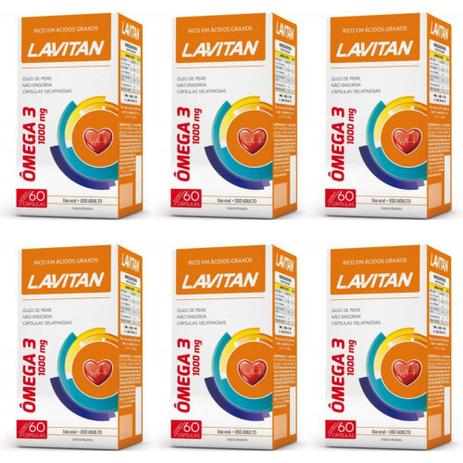 Lavitan Omega 3 Suplemento Vitamínico C/60 (Kit C/06) Menor preço em Lavitan Omega 3 Suplemento Vitamínico C/60 (Kit C/06)