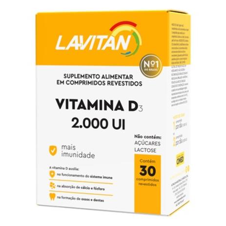 Lavitan Vitamina D3 2.000UI Cimed com 30 Comprimidos Menor preço em Lavitan Vitamina D3 2.000UI Cimed com 30 Comprimidos