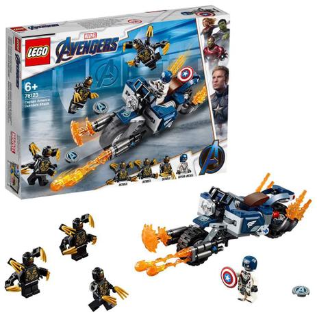 Lego Marvel Heroes Capitão América Ataque Outriders - 76123 Menor preço em Lego Marvel Heroes Capitão América Ataque Outriders - 76123