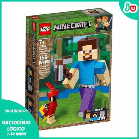 Lego Minecraft BigFig 21148 Steve Gigante com Papagaio Menor preço em Lego Minecraft BigFig 21148 Steve Gigante com Papagaio