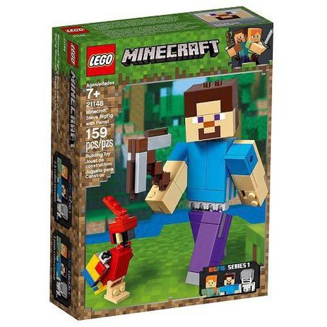 Lego Minecraft Bigfig Steve com Papagaio 21148 Menor preço em Lego Minecraft Bigfig Steve com Papagaio 21148
