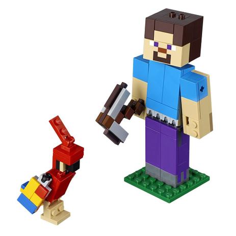 Lego Minecraft - Grande Steve Com O Papagaio Menor preço em Lego Minecraft - Grande Steve Com O Papagaio