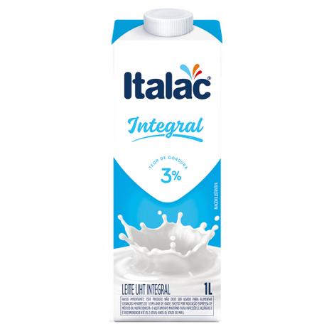 Leite integral italac 1 litro (kit c/ 6 uni) Menor preço em Leite integral italac 1 litro (kit c/ 6 uni)