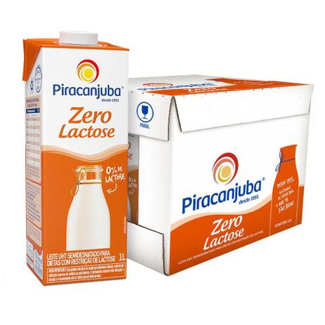 Leite Semidesnatado Piracanjuba Zero Lactose Caixa 12 un. 1L Menor preço em Leite Semidesnatado Piracanjuba Zero Lactose Caixa 12 un. 1L