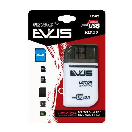 Leitor de Cartao Externo EVUS Branco Modelo LC-02 para SD/ Mini SD/ MS/ T-FLASH - Gna Menor preço em Leitor de Cartao Externo EVUS Branco Modelo LC-02 para SD/ Mini SD/ MS/ T-FLASH - Gna
