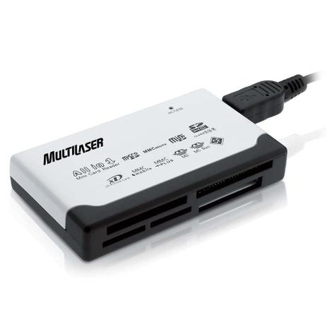 Leitor de Cartão Universal Externo Multilaser 46x1 USB AC076 - Preto/Branco Menor preço em Leitor de Cartão Universal Externo Multilaser 46x1 USB AC076 - Preto/Branco