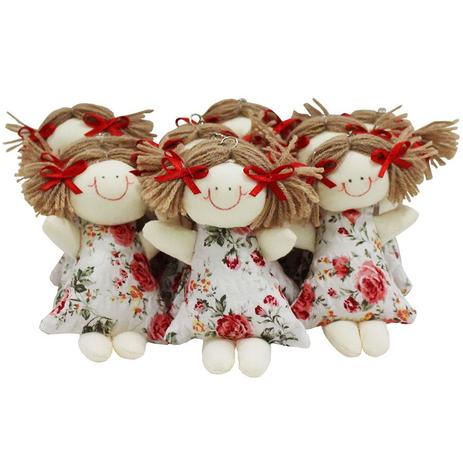 Lembrancinha Boneca Fofinha Chaveiro - Floral Vermelho - Nita baby Menor preço em Lembrancinha Boneca Fofinha Chaveiro - Floral Vermelho - Nita baby