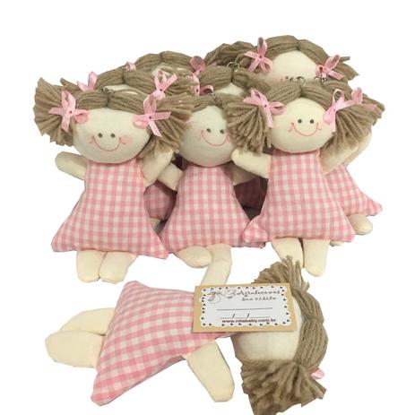 Lembrancinha Boneca Fofinha Chaveiro - Xadrez Rosa - Nita baby Menor preço em Lembrancinha Boneca Fofinha Chaveiro - Xadrez Rosa - Nita baby