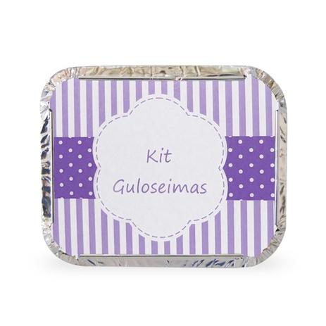 Menor preço em Lembrancinha Marmita Kit Guloseimas Poá Branco e Lilás 10 unidades Duster - Festabox