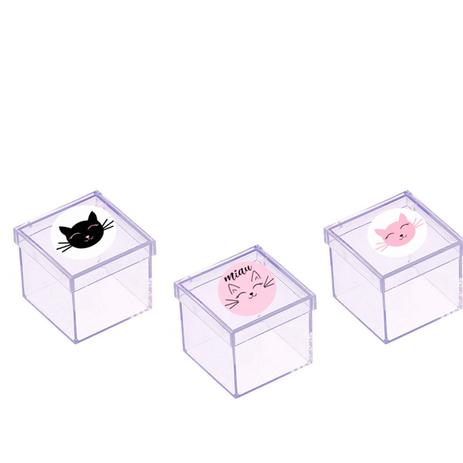 Lembrancinha Mini Caixa de Acrílico Festa Infantil Miau 10 unidades - Festabox é boa?
