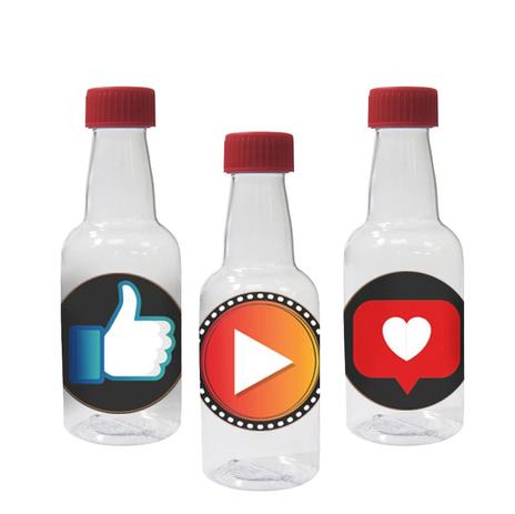 Menor preço em Lembrancinha Mini Garrafinha Festa Influencer 50ml 10 unidades - Festabox