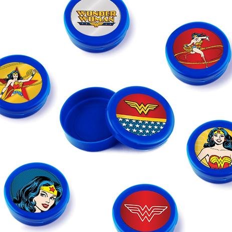 Lembrancinha Mini Latinha Mulher Maravilha 10 unidades - Festabox Menor preço em Lembrancinha Mini Latinha Mulher Maravilha 10 unidades - Festabox