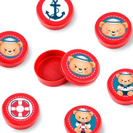 Lembrancinha Mini Latinha Ursinho Marinheiro 10 unidades - Festabox Menor preço em Lembrancinha Mini Latinha Ursinho Marinheiro 10 unidades - Festabox