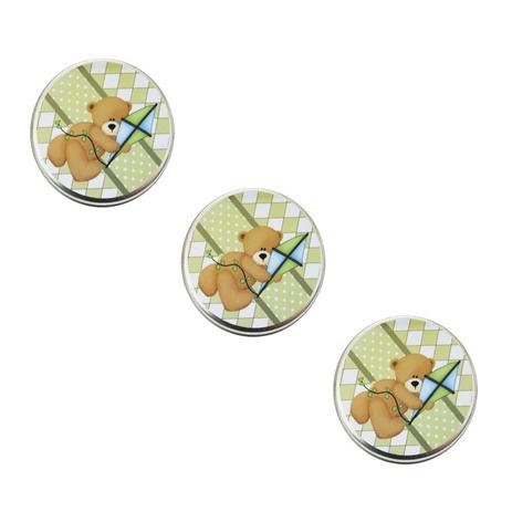 Lembrancinha Mini Latinha Ursinho Verde e Branco 03 unidades - Festabox Menor preço em Lembrancinha Mini Latinha Ursinho Verde e Branco 03 unidades - Festabox