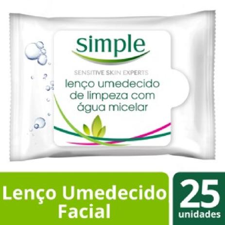 Lenço Umedecido Simple Wipes Micelar 25UN Menor preço em Lenço Umedecido Simple Wipes Micelar 25UN