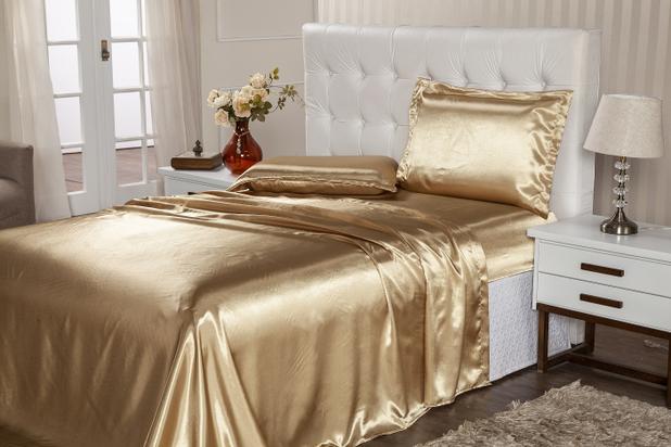 Lençol Com Elástico Avulso Solteiro 100 Poliéster Cetim Charmousse Dourado - Aretusa confecções é ruim? Lençol Com Elástico Avulso Solteiro 100 Poliéster Cetim Charmousse Dourado - Aretusa confecções é boa?