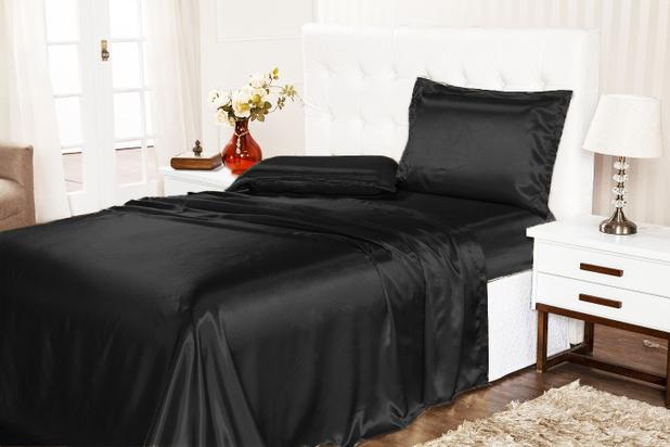 Lençol Com Elástico Avulso Solteiro 100 Poliéster Cetim Charmousse Preto - Aretusa confecções é boa?