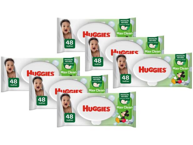 Lenços Umedecidos Huggies Classic - 6 Pacotes com 48 unidades cada