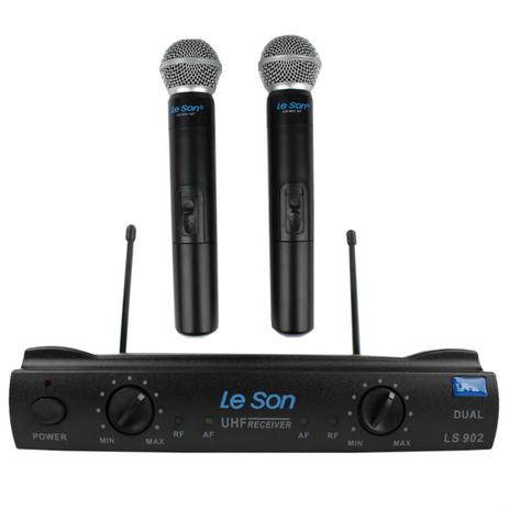 Leson - Microfone Sem Fio UHF Duplo Mão LS902 HT/HT Menor preço em Leson - Microfone Sem Fio UHF Duplo Mão LS902 HT/HT