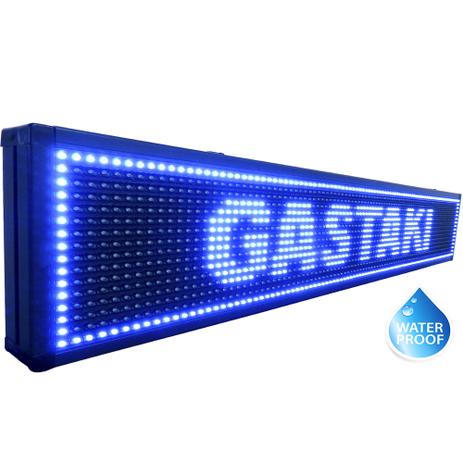 Letreiro Digital Luminoso Led AZUL 100x20cm à Prova Dágua - Lelong Menor preço em Letreiro Digital Luminoso Led AZUL 100x20cm à Prova Dágua - Lelong