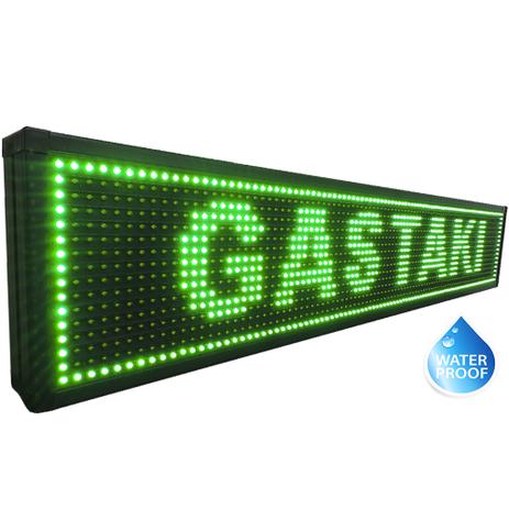 Letreiro Digital Luminoso Led VERDE 100x20cm à Prova Dágua - Lelong Menor preço em Letreiro Digital Luminoso Led VERDE 100x20cm à Prova Dágua - Lelong