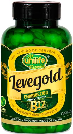 Levegold Levedo de Cerveja + Vitamina B12 Unilife 450 comp Menor preço em Levegold Levedo de Cerveja + Vitamina B12 Unilife 450 comp