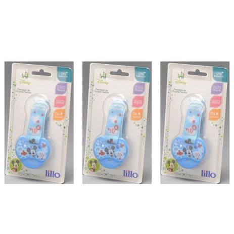 Lillo 304221 Fashion Disney Mickey Prendedor de Chupeta Azul (Kit C/03) Menor preço em Lillo 304221 Fashion Disney Mickey Prendedor de Chupeta Azul (Kit C/03)